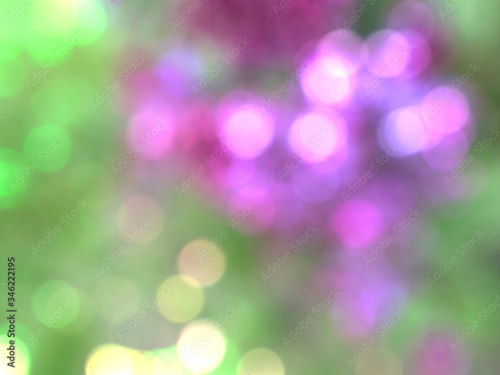 Fototapeta premium Abstract background with lighting bokeh effect in green and purple colors