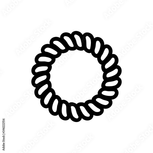 elastic hair spiral scrunchies icon vector. elastic hair spiral scrunchies sign. isolated contour symbol illustration