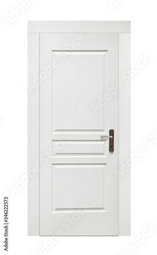 wooden door isolated on white