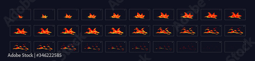 fire explosion effect. Fire animation, effect, sprites, vector frames for animation, game design or something else