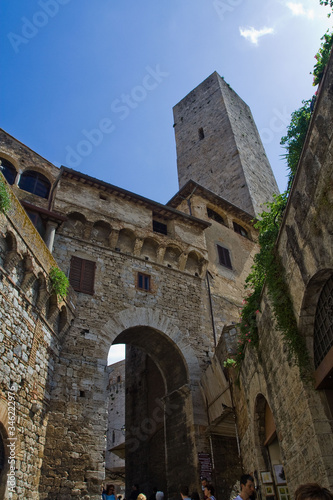 Obraz na płótnie Manhattan średniowiecza - San Gimignano, Toskania, Włochy w salonie
