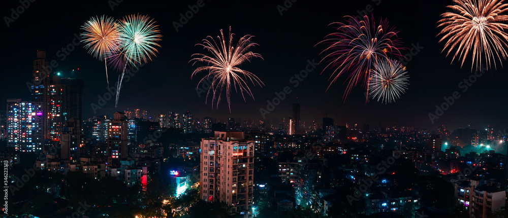 Diwali view of Mumbai from my balcony