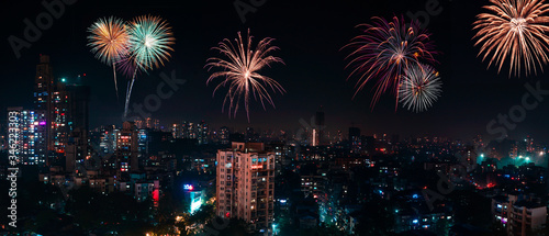 Diwali view of Mumbai from my balcony © Jainam