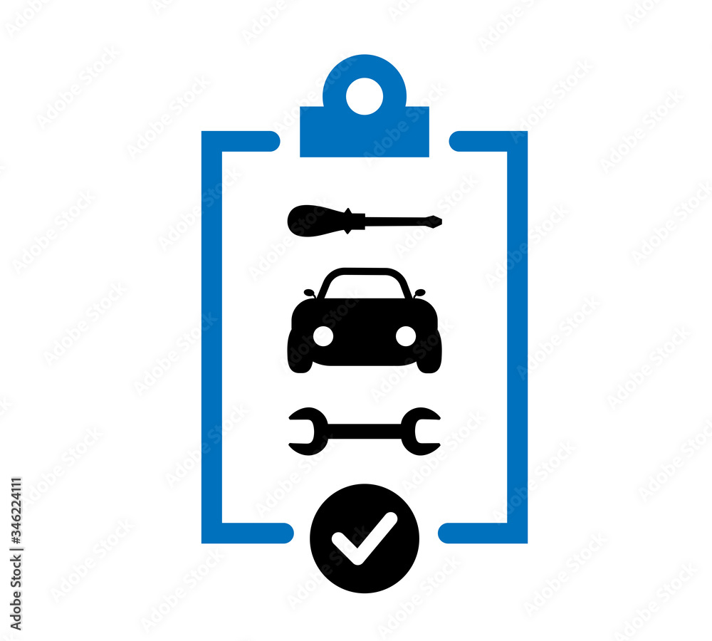 Car service list icon isolated of flat style. Vector illustration. Car service list icon isolated of flat style. Vector illustration.