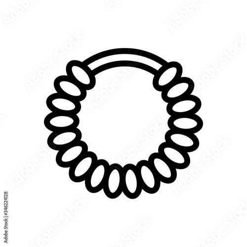 elastic with strung beads icon vector. elastic with strung beads sign. isolated contour symbol illustration