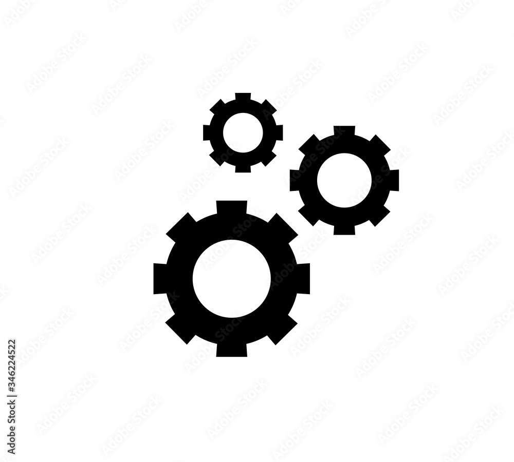 Gear icon. gear half. Vector graphics display work style. clipped gear vector graphics. for your site 10 eps