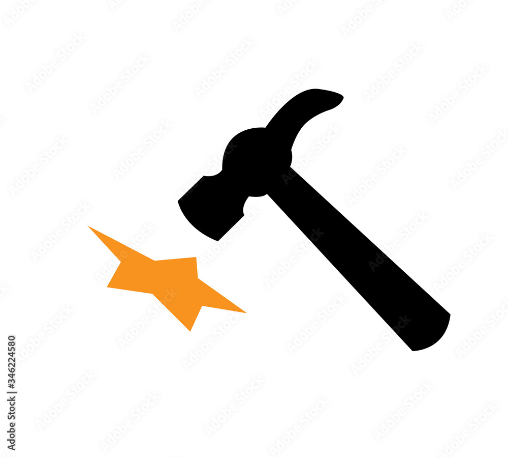 Hammer icon in trendy flat style design. Vector graphic illustration. Editable vector stroke. EPS 10 Hammer icon in trendy flat style design. Vector graphic illustration. Editable vector stroke. EPS 10