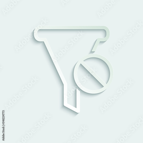 paper filter icon - black vector sign