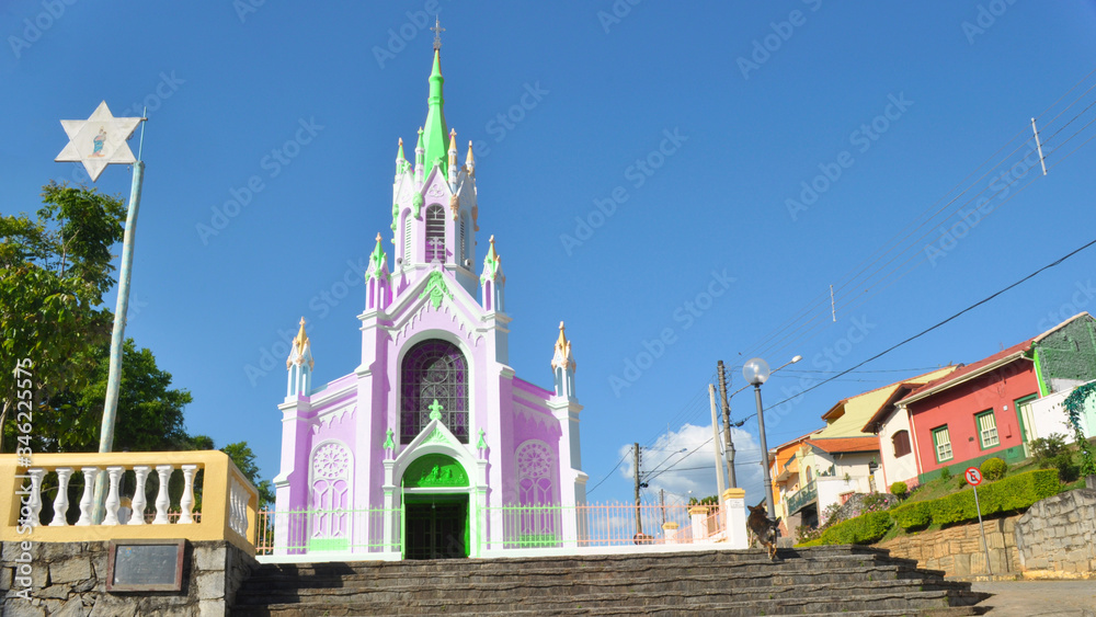 colourful church in Brazilian small town