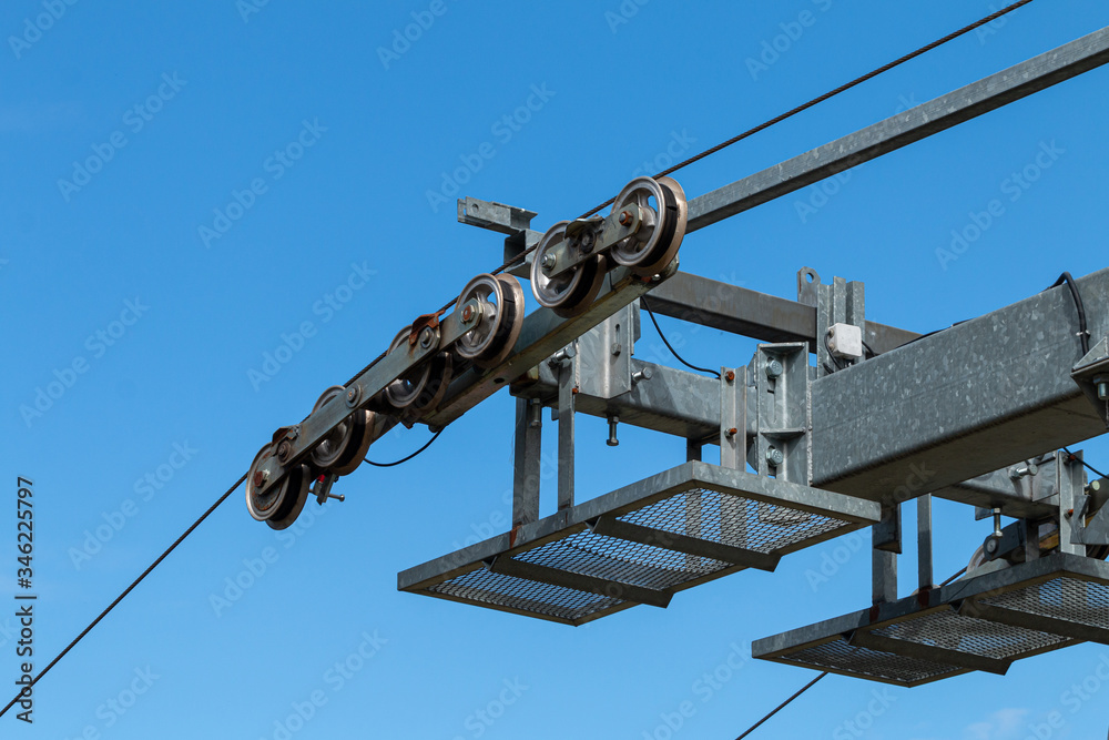 Ski lift mechanism. Metal construction, Ski lift mechanism. Metal construction,