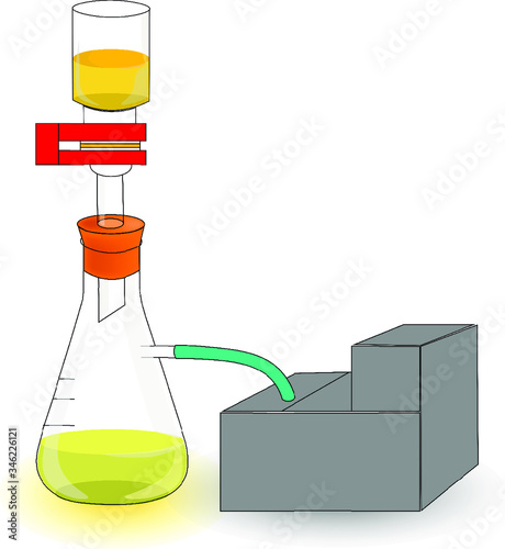 Sterile medium or water through vacuum pump filtration