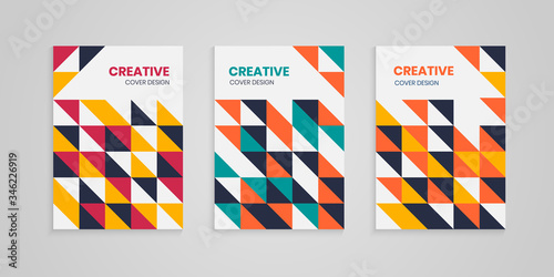 Geometric Colorful Abstract Covers Set