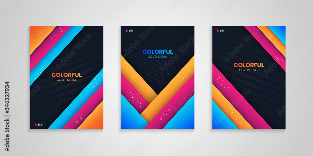Abstract Cover Collection With Colorful Shapes