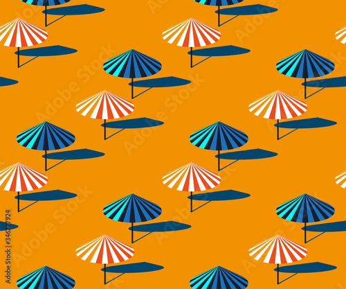 Seamless summer beach pattern. Hello Summer, holiday concept. Pop art. Summer holiday. Vector seamless pattern illustration