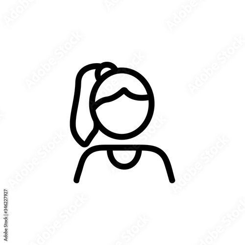 girl with one tail icon vector. girl with one tail sign. isolated contour symbol illustration