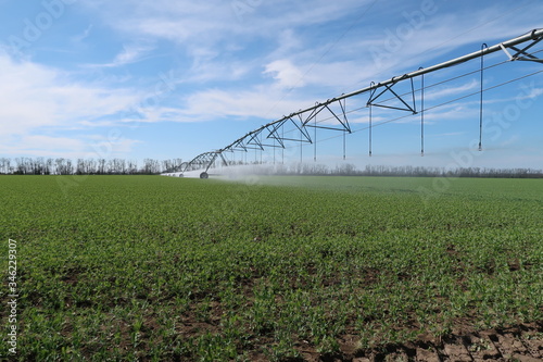 Irrigation system in the field.