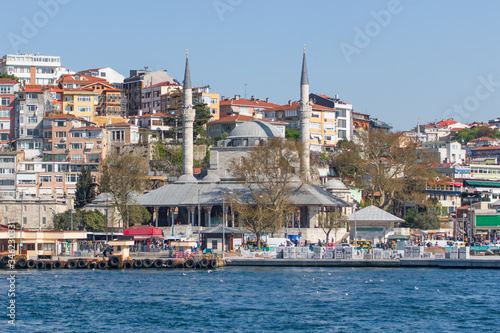 Istanbul, Turkey - a natural separation between Europe and Asia, the Bosporus is a main landmark in Istanbul. Here in particular a glimps of its waters and buildings