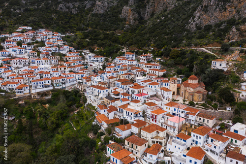 Panoramic view of the Historical Byzantine village Velanidia near cape Malea, Greece. Laconia Peloponnese, Greece photo