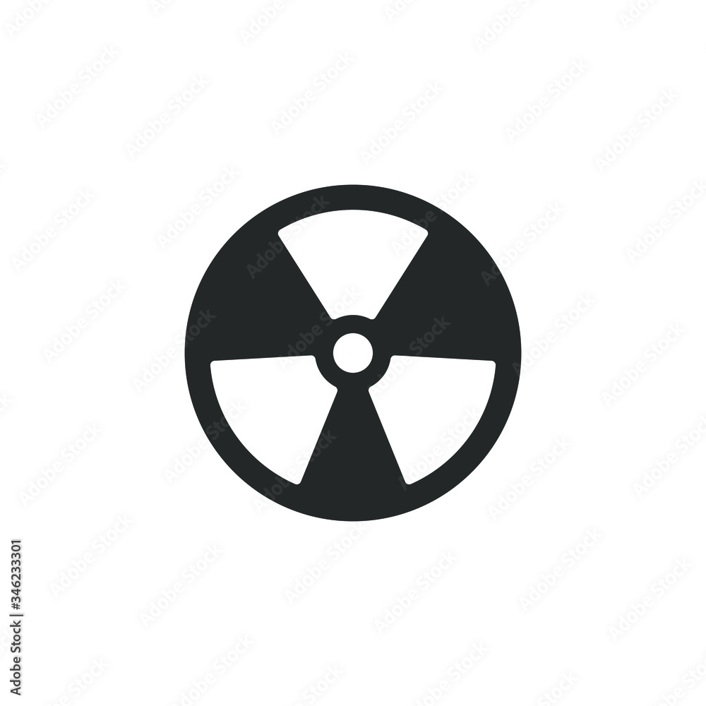 Single icon of a radioactive isolated on white background Single icon of a radioactive isolated on white background