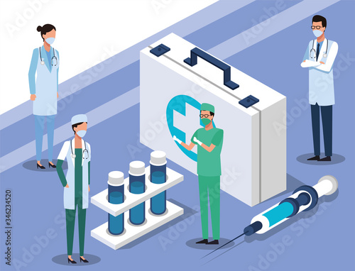 doctors staff with laboratory equipment