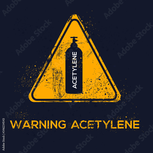 Warning sign (Warning Acetylene), vector illustration.