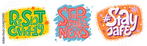 Coronavirus lettering set