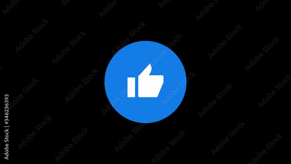 Facebook like button animation vector popping up 
