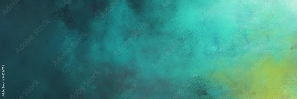 beautiful abstract painting background texture with dark slate gray, medium aqua marine and blue chill colors and space for text or image. can be used as postcard or poster - obrazy, fototapety, plakaty 