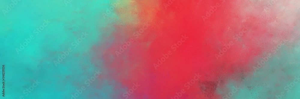 beautiful vintage abstract painted background with indian red and light sea green colors and space for text or image. can be used as header or banner