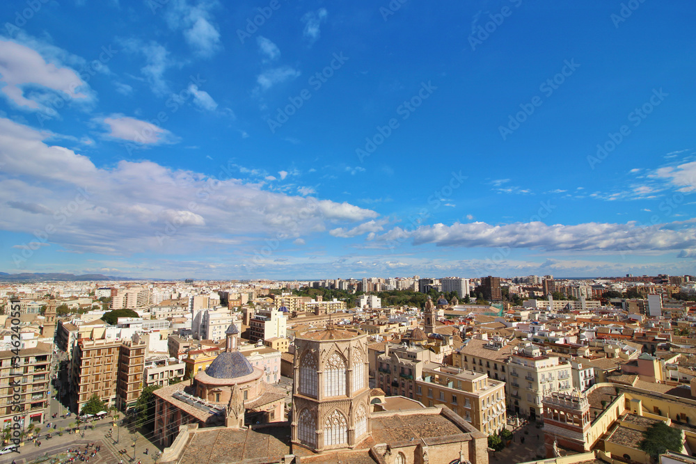 Vista aérea de la Ciudad de Valencia, España
