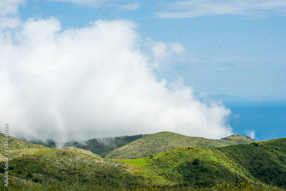 mountain landscape with clouds
