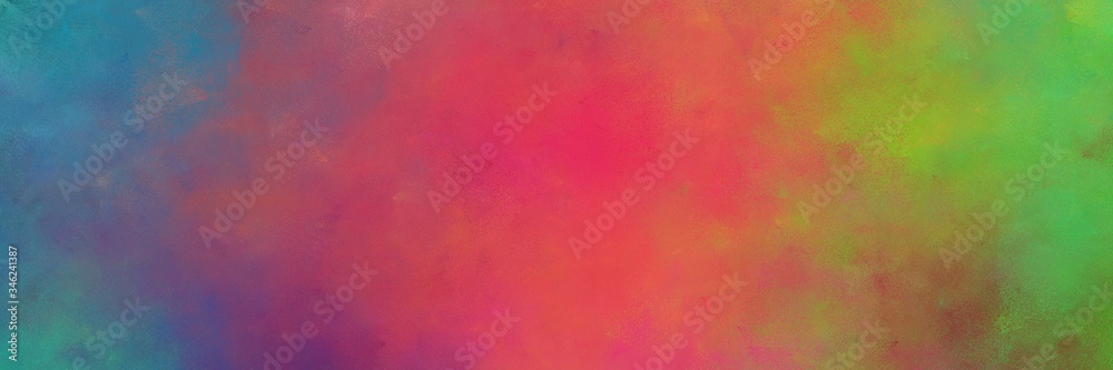 beautiful abstract painting background texture with moderate red, teal blue and moderate green colors and space for text or image. can be used as header or banner