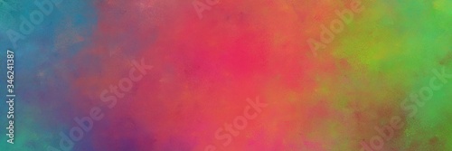 beautiful abstract painting background texture with moderate red, teal blue and moderate green colors and space for text or image. can be used as header or banner © Eigens