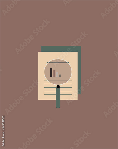 Informe SEO con gráfico y lupa
