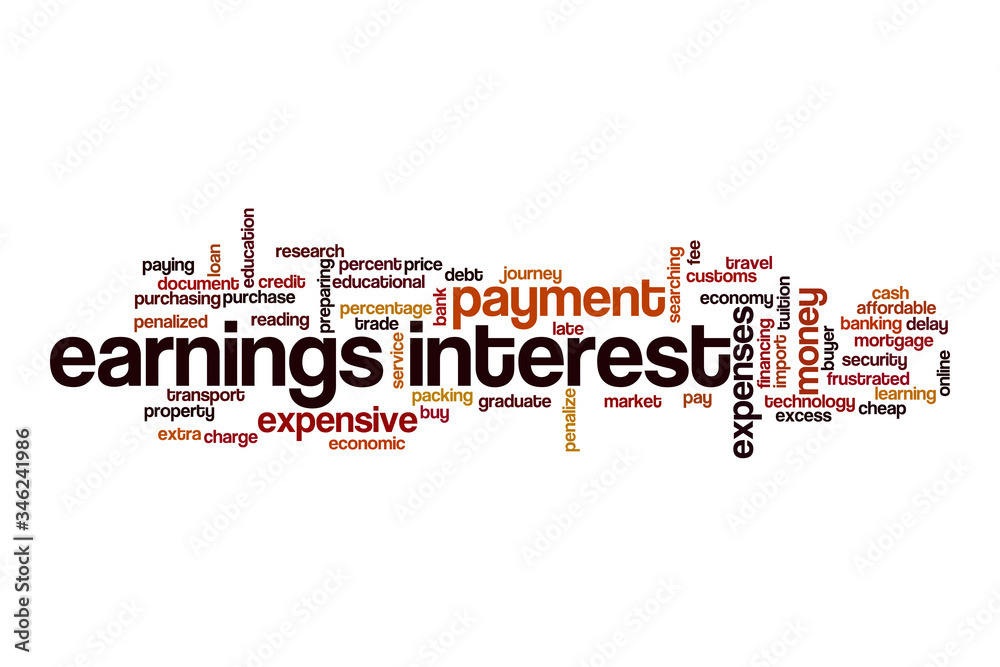 Earnings interest word cloud concept