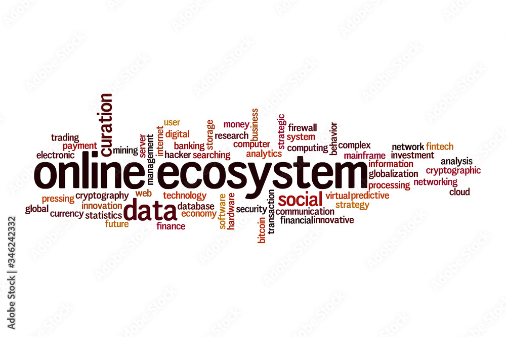 Online ecosystem word cloud concept