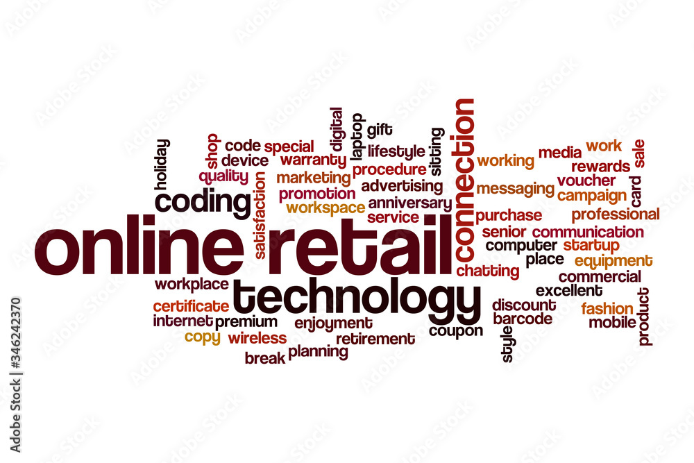 Online retail word cloud concept Online retail word cloud concept