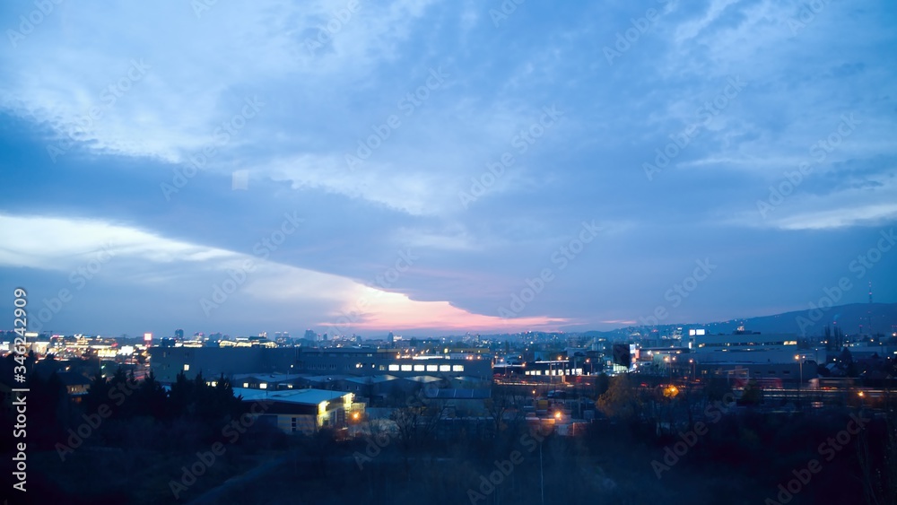 Beautiful sunset in the Bratislava Beautiful sunset in the Bratislava