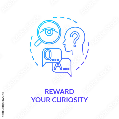 Reward your curiosity concept icon. Self motivation, being open to new idea thin line illustration. Personal development, self improvement. Vector isolated outline RGB color drawing