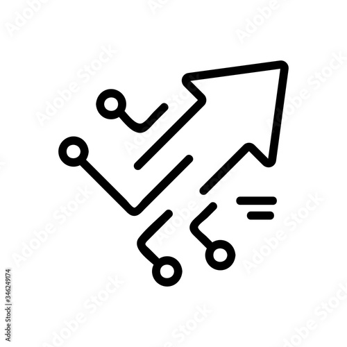 tech growth analysis icon vector. tech growth analysis sign. isolated contour symbol illustration