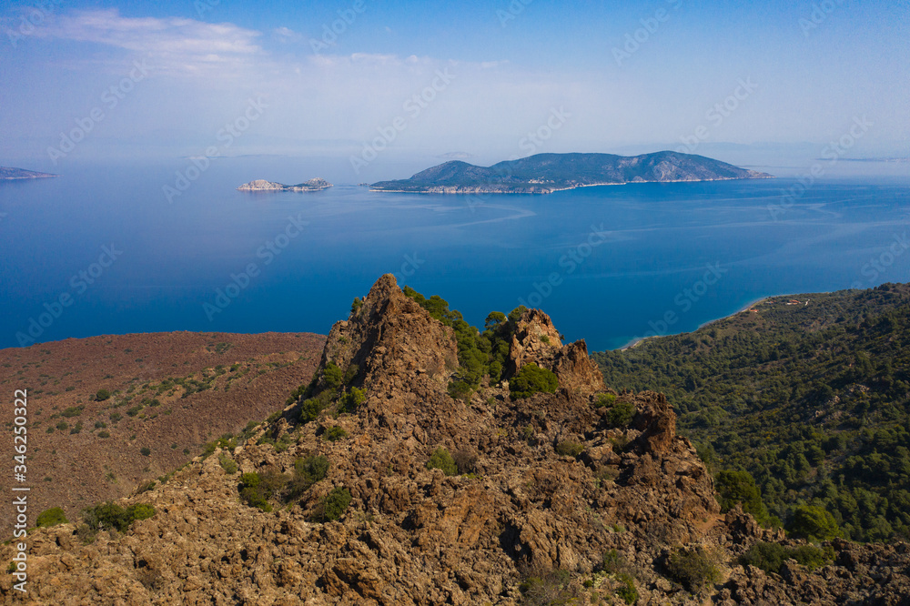 Top view of Kameno Vouno, Greece