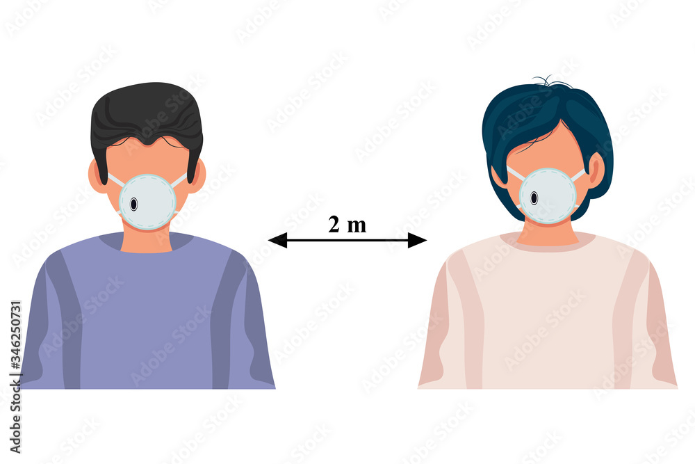 Social Distancing Icon Vector stock Illustration isolated on white background. Simple man with arrow distance between keep distance 2 m sign. Self Quarantine. Coronavirus. Social Distancing Icon Vector stock Illustration isolated on white background. Simple man with arrow distance between keep distance 2 m sign. Self Quarantine. Coronavirus.