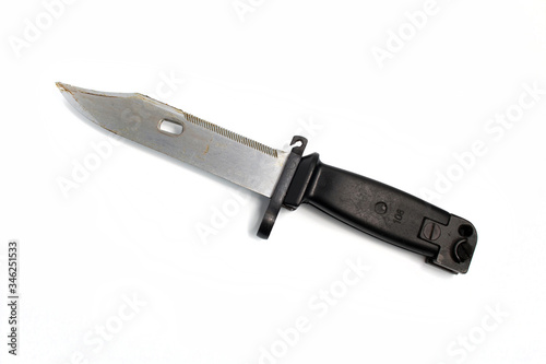 Fotografia AK47 bayonet knife with a white background