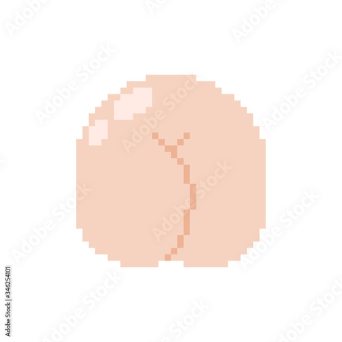 Ass pixel art. buttocks 8 bit. Pixelate vector illustration