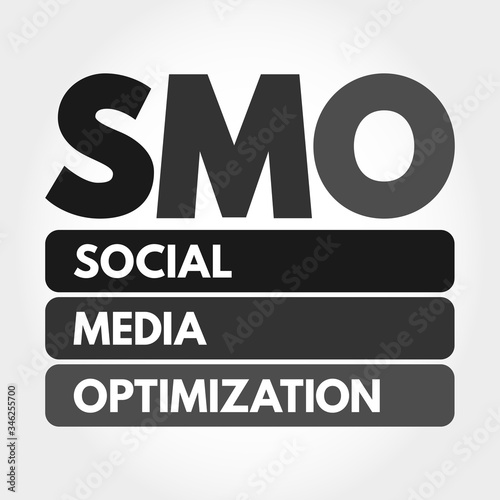 SMO - Social Media Optimization acronym, internet concept background