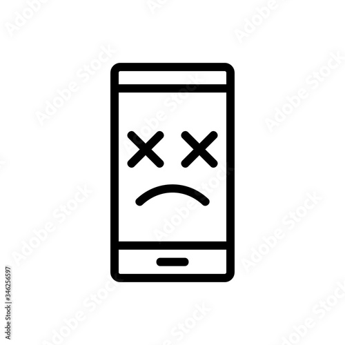 deplorable state of phone icon vector. deplorable state of phone sign. isolated contour symbol illustration