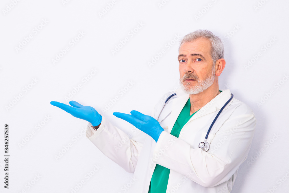 portrait of doctor with stethoscope isolated on white portrait of doctor with stethoscope isolated on white