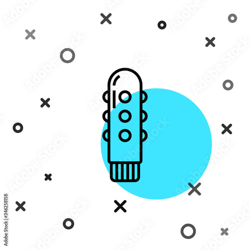 Black line Dildo vibrator for sex games icon isolated on white background. Sex toy for adult. Vaginal exercise machines for intimate. Random dynamic shapes. Vector Illustration