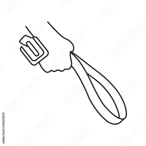 line icon, belt in hand