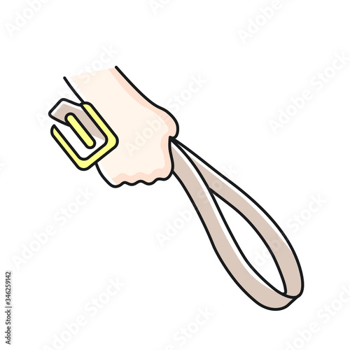 line color icon, belt in hand